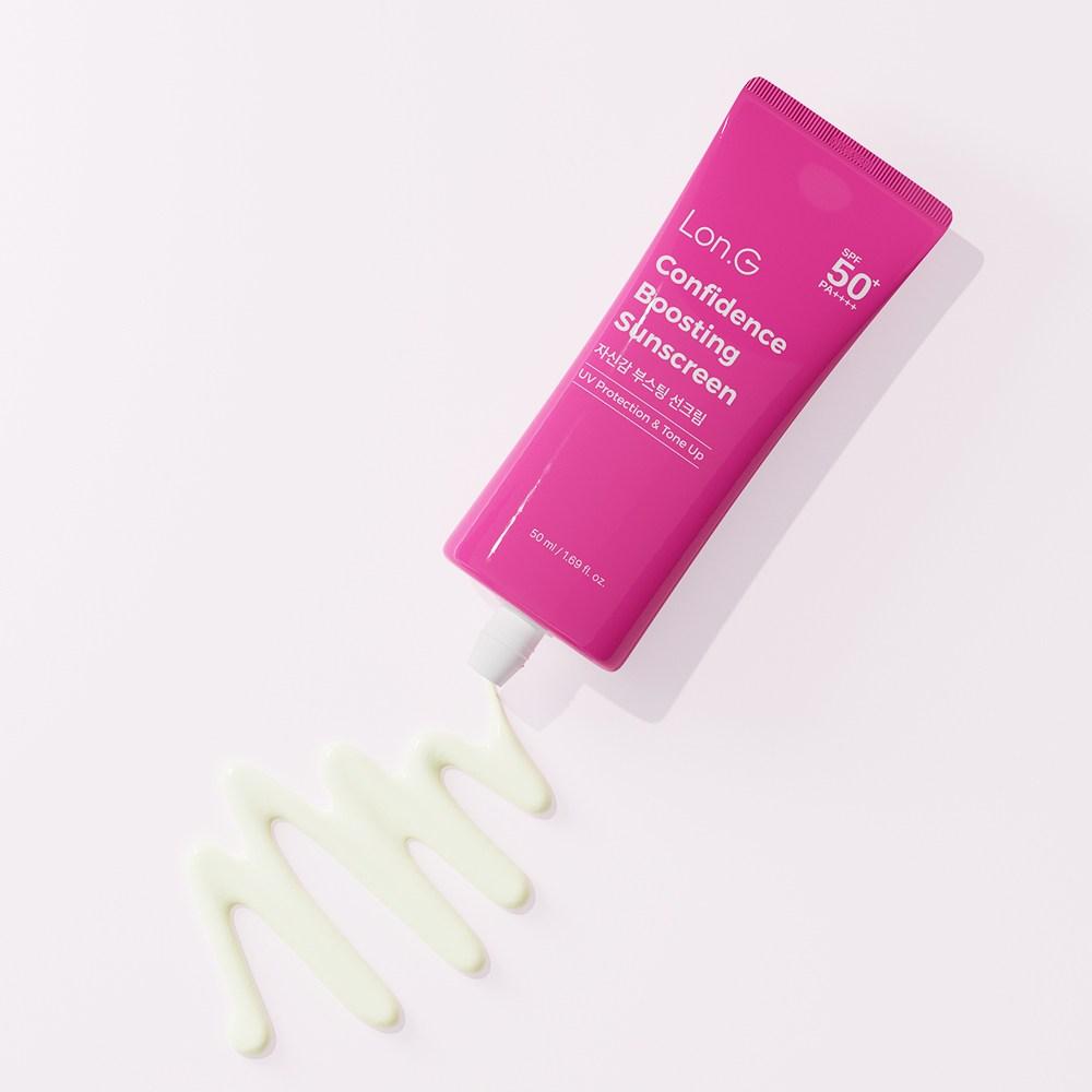 Lon.G  Pink Tone Up Sun Cream 50ml Tone Up Confidence UV Protection Triple Functional Mixed Tea, 50ml, 1 Piece