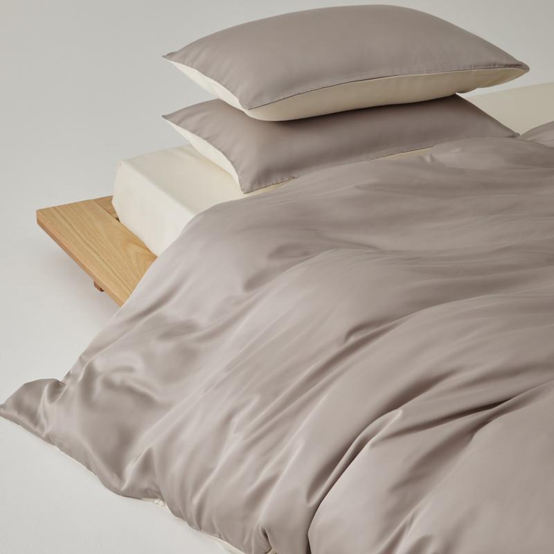 Simple 100% Lyocell Duvet Cover Set with Sheets Solid Soft Skin-friendly Queen Bedding Set King Natural Plant Fibre Quilt Cover