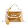 PVC Transparent Lock Jelly Two-piece Mobile Phone Bag, New Women's Messenger Bag.
