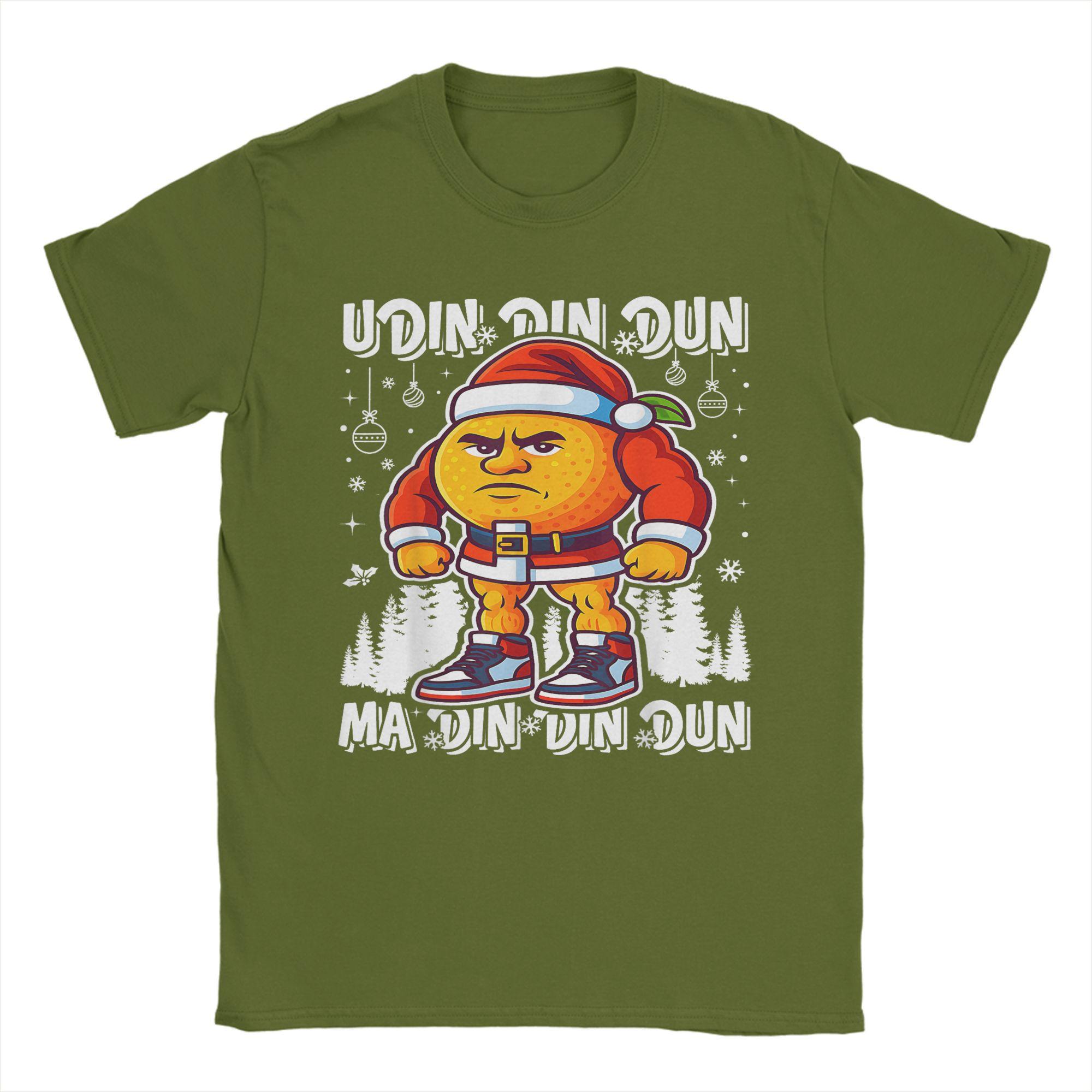 

Udin Din Dun Madin Din Dun Santa Italian Brainrot Christmas T Shirt Men T-Shirts Summer Tee Shirt Loose Plus Size Tops 4XL