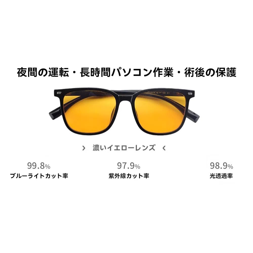 [FEISEDY] Blue Light Blocking Glasses, Non-Prescription, for Gaming, PC Use, UV Protection (99.8% Cut, UV400), Colored Lenses, Wellington Style, for P