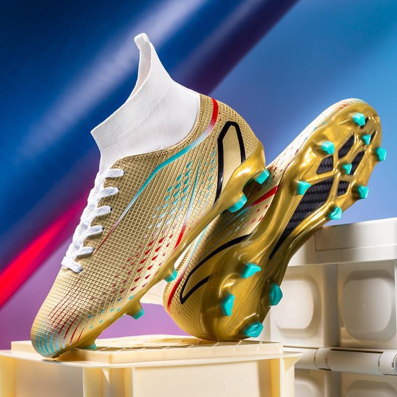 World Cup high-top football shoes boys and girls broken nails long nails adult grass training shoes