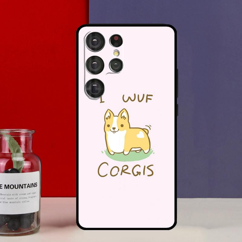 Corgi and Bubble Tea Funda Case For Samsung Galaxy S25 Ultra S9 S10 S20 S21 S22 Plus S23 FE S24 Ultra Phone Cover