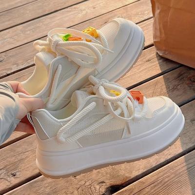 Mesh Breathable Little White Shoes Women's New Summer Thick Baseplate Shoes Niche Casual Shoes