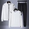 Men's Stand-up Collar Sports Suit: Jacket, Sweatshirt, Long Pants - Plus Size, Trendy Autumn/Spring Wear