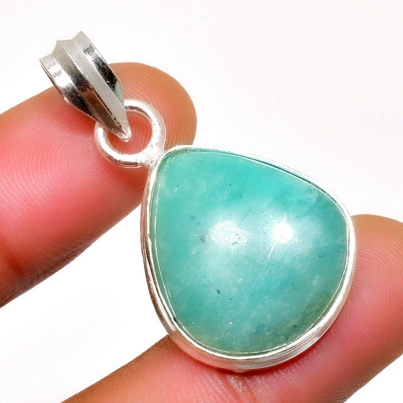 

Ювелирный кулон ручной работы с амазонитом 925 пробы, посеребренный, 1,32 дюйма