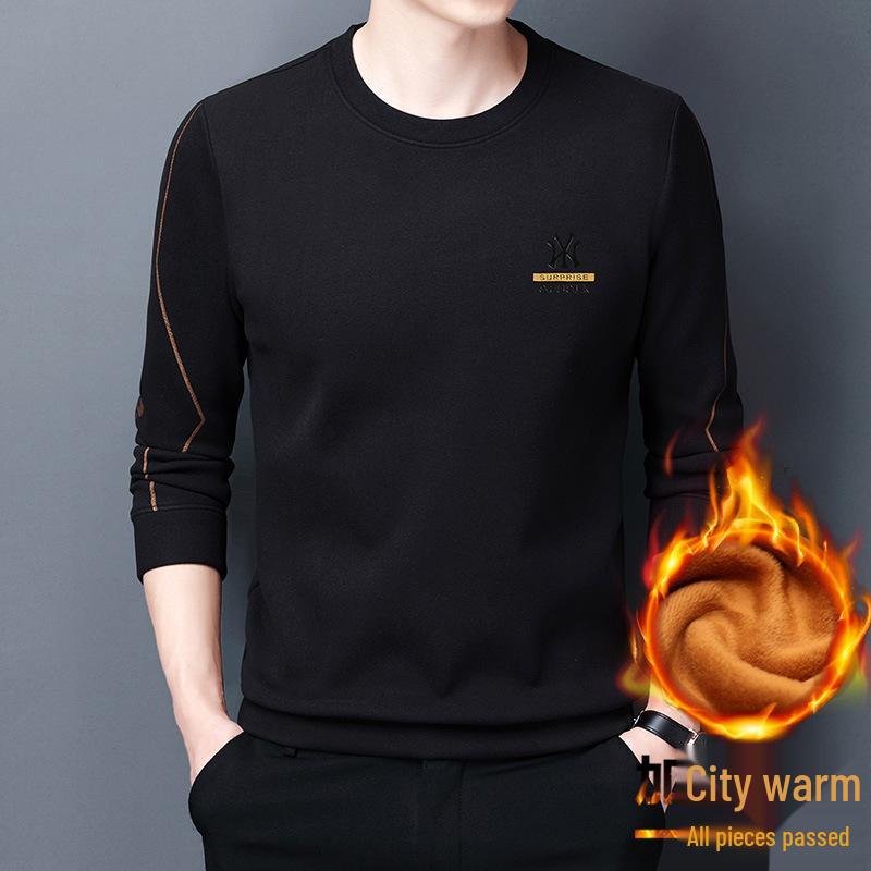 2023 Men s High-Quality Fleece-Lined Winter Sweatshirt - Versatile Thick Base Layer 4XL