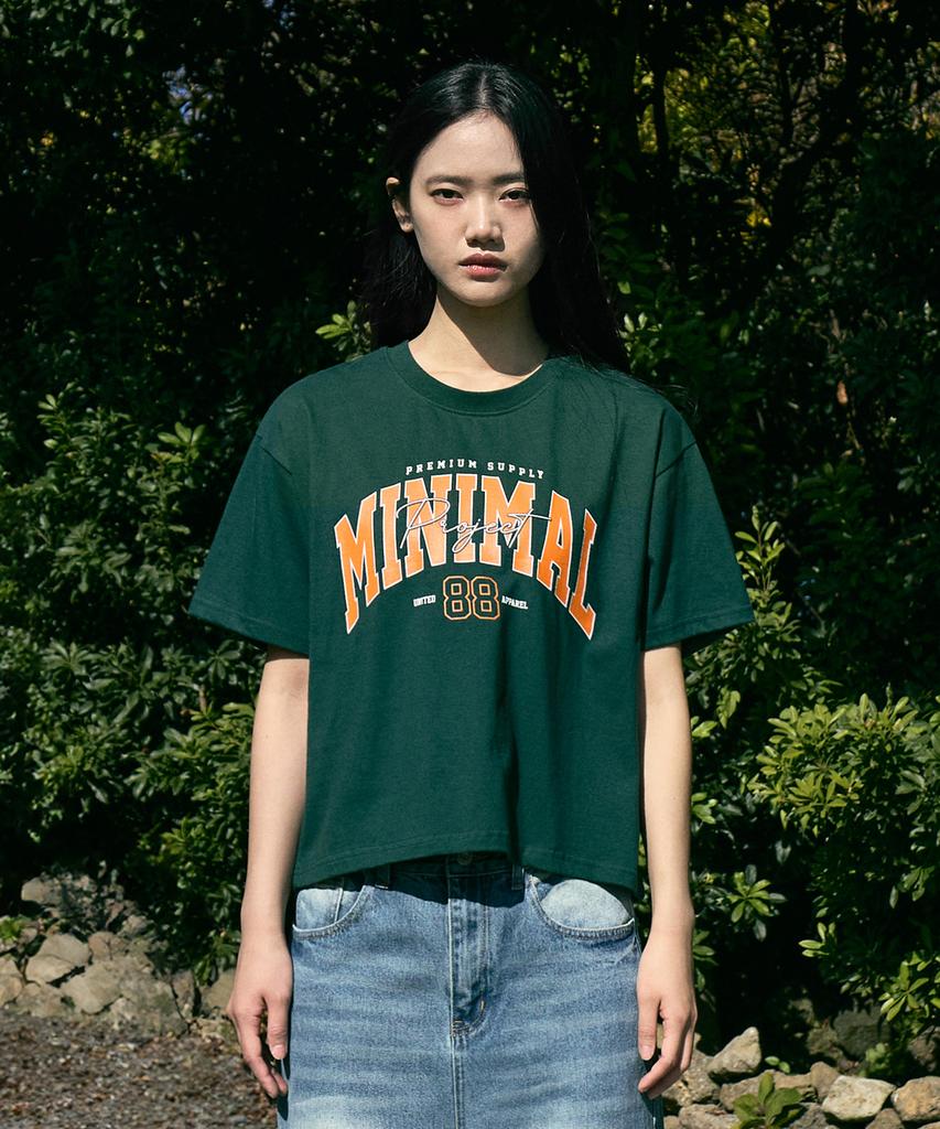 MINIMALPROJECT 88 Arch Logo Oversized Short Sleeve T-Shirt Mst150C [Green]