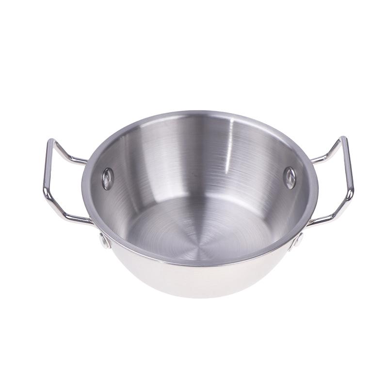 304 Stainless Steel Double Ear Snack Plate Seasoning Sauce Dipping Pickle Plate Cookware Saucepan Dry Pots With Handle