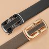 New Men's Genuine Leather Automatic Buckle Belt Middle Aged and Young Business Casual Cowhide Belt Simple Trendy Jeans Belt