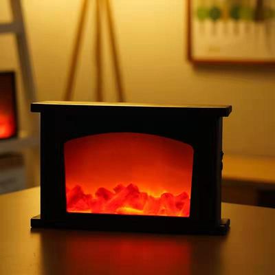 Caja de luz LED de llama retro: Lámpara de Chimenea Portátil para Ambiente de Halloween y Decoración de Habitación