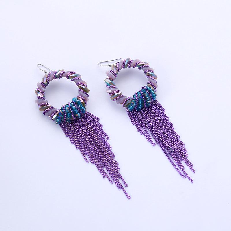 

JMXD Этнические Длинные Серьги с Кисточками из Перьев Женские Заявление Подвески Бохо Висячие Украшения Индивидуальный Подарок Модный Аксессуар Ручной Работы фиолетовый