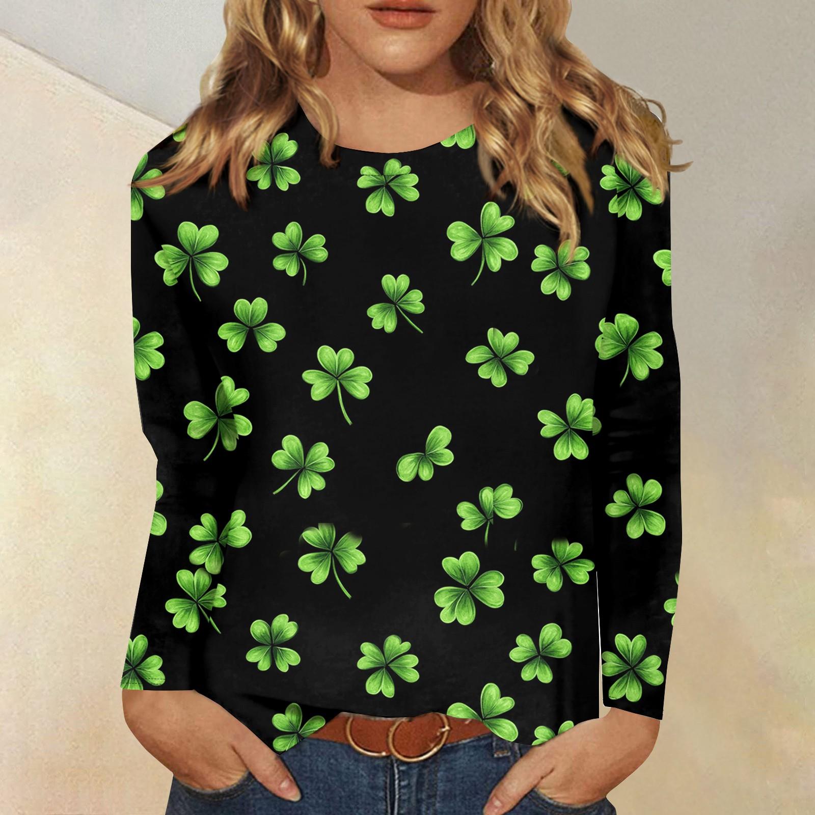 

Рубашки с длинным рукавом для женщин Милые принты Футболки Блузки Повседневные Большие размеры Базовые топы Пуловеры Рождественские XXXXL