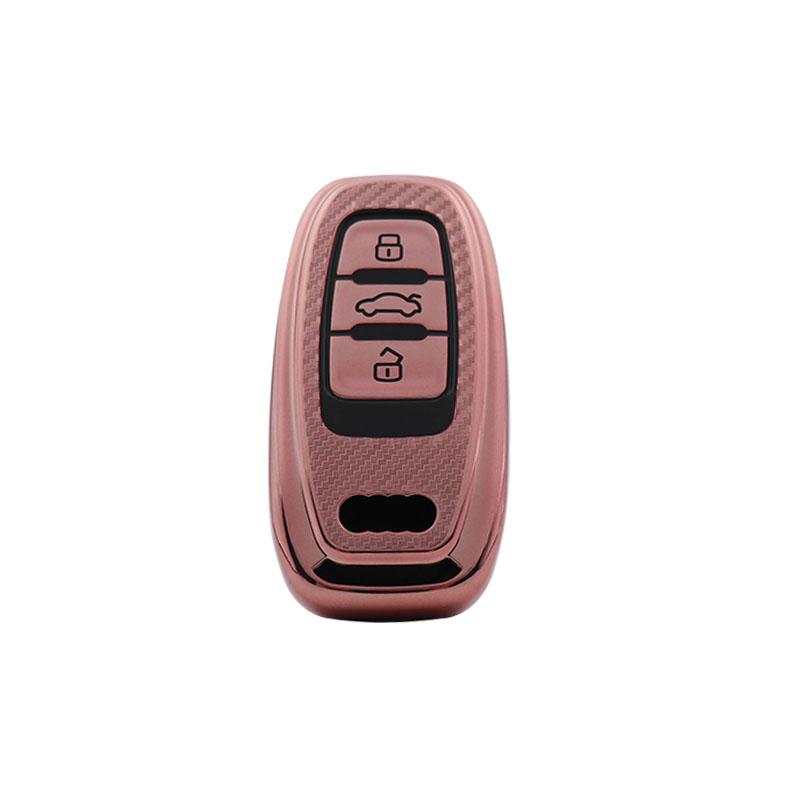 TPU Carbon Fiber Car Remote Key Cover Case Shell Key Fob for A1 A3 A4 A5 A6 A7 A8 Quattro Q3 Q5 Q7 S4 S5 S6 S7 S8 R8 Protector Holder