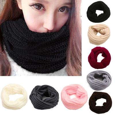 Fashion Long Warm Neck Cowl Collar Infinity Circle Cable Shawl Knitting Wool Scarf