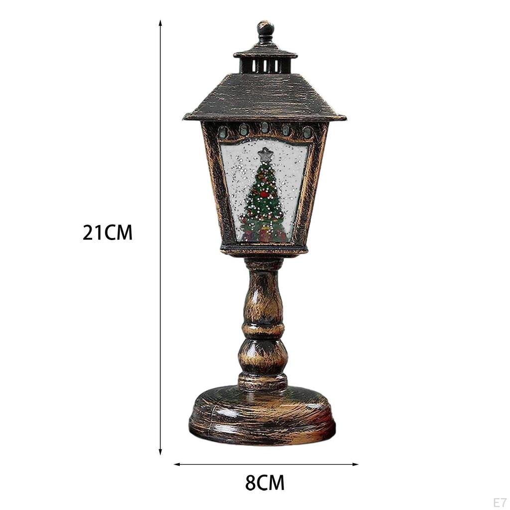 Christmas Lantern Figurine for Room with Musical Gifts, Decorative Night Light, Bedside Lamp