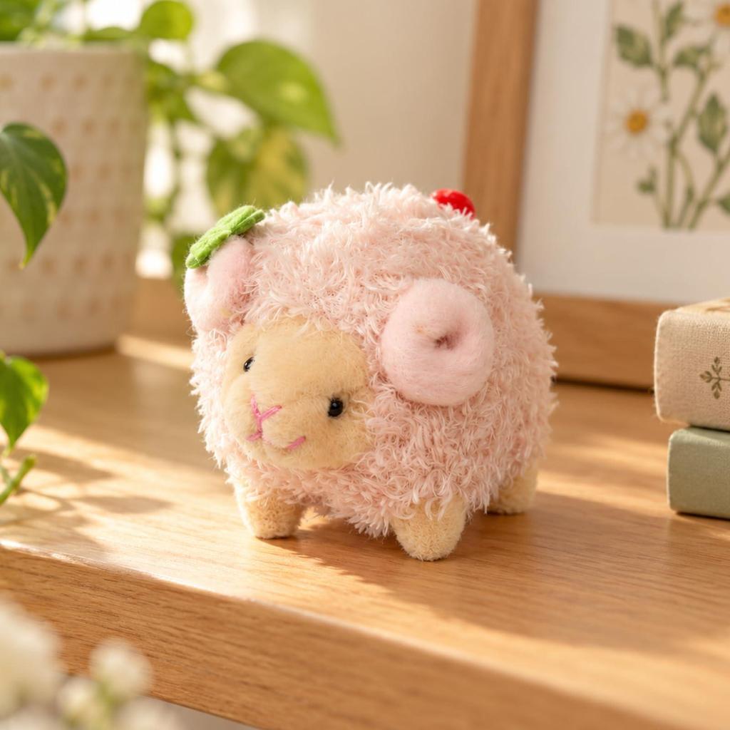 Shinada 2027 Zodiac Year Sheep Bringing Happiness NATURAL S Height 10cm Pink Plush Toy