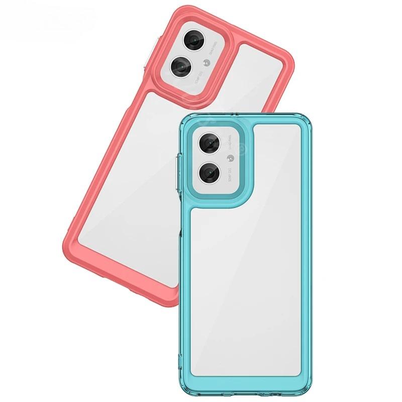 Transparent Case For Motorola Moto G55 Case Shockproof Silicone Colorful Phone Back Cover For Moto G55 Case For Moto G55 Funda