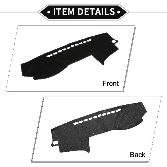 Dash Cover Compatible for Toyota Prado 120 Series 2003-2008, Non-Slip Polyester Black Center Console Dashboard Cover Pad Carpet