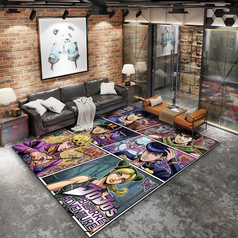 Jojos Bizarre Adventure Teppich Teppich für Wohnzimmer Schlafzimmer Zuhause Sofa Dekoration Kinder Spielen Rutschfeste Bodenmatte