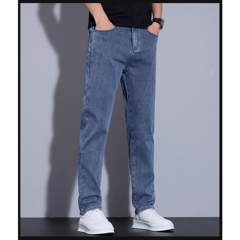 

Новые тонкие джинсы для весны и лета, мужские маленькие прямые зауженные брюки, универсальные свободные мягкие штаны 38 синий