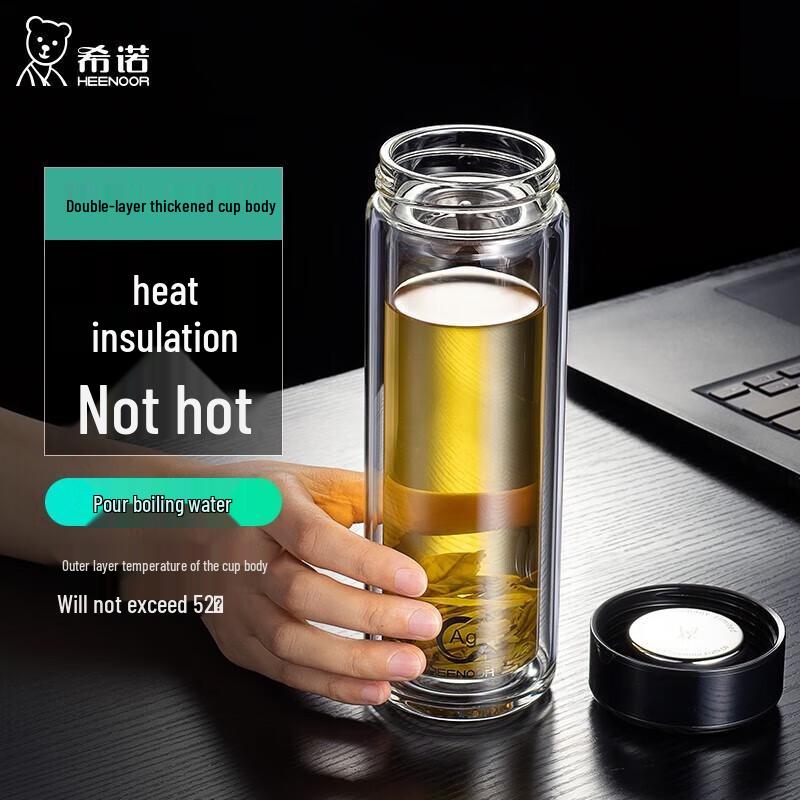 Xinuo Antibacterial Double Wall Glass Tea Cup