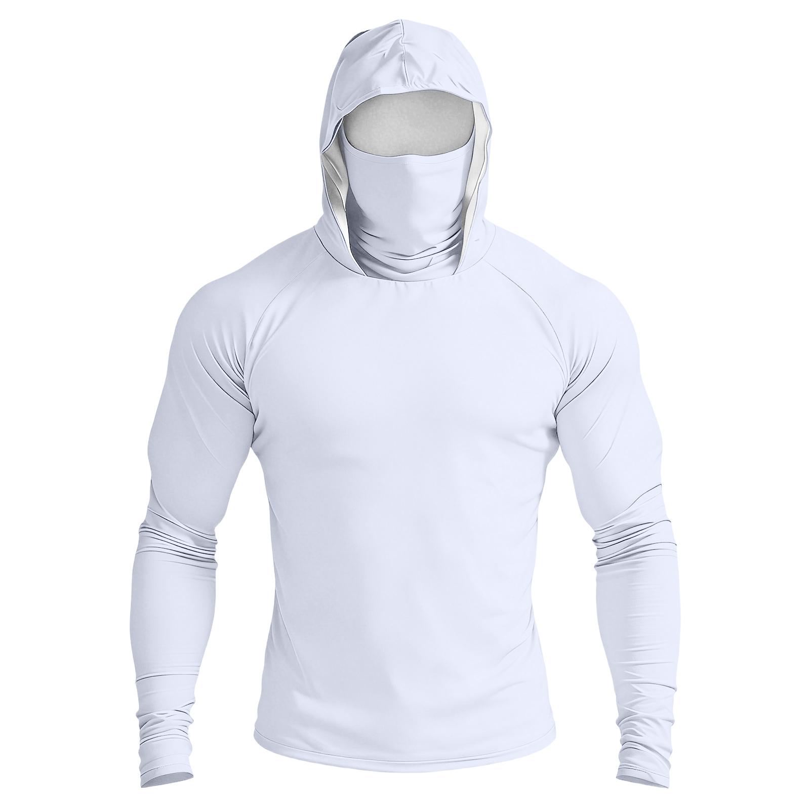 

Men s Casual Drop-Shoulder Hooded Long-Sleeve Shirt XL білий