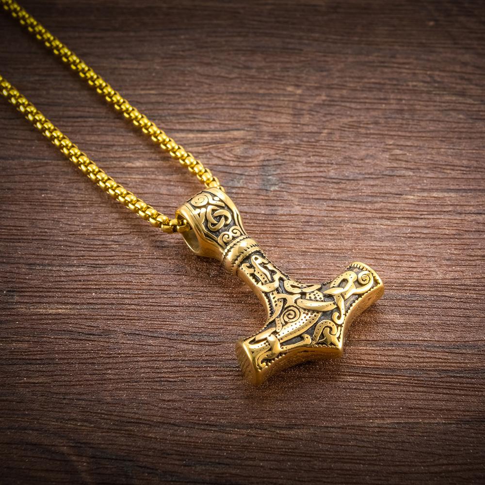 

Ожерелье с подвеской в ​​виде молота Тора в скандинавском стиле, ретро, ​​уличное, из нержавеющей стали Odin Celtics, ожерелье в стиле викингов, мужские ювелирные изделия