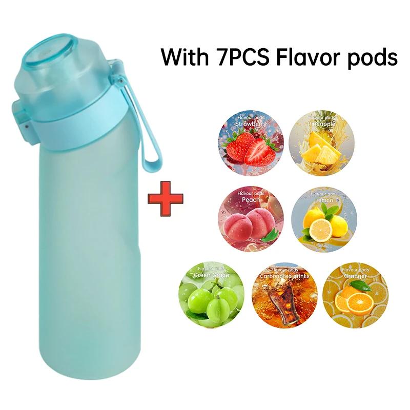 Air Flavored Water Bottle With 7 Flavor Ring Sports Fashion Straw Tritan Plastic Cup Suitable for Outdoor Sports Fitness Airup