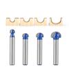 1/4inch 6mm Shank Professional level Ball Nose Router Bits Set End Mill Round Cove Box Solid Carbide CNC Radius Core Milling Bit