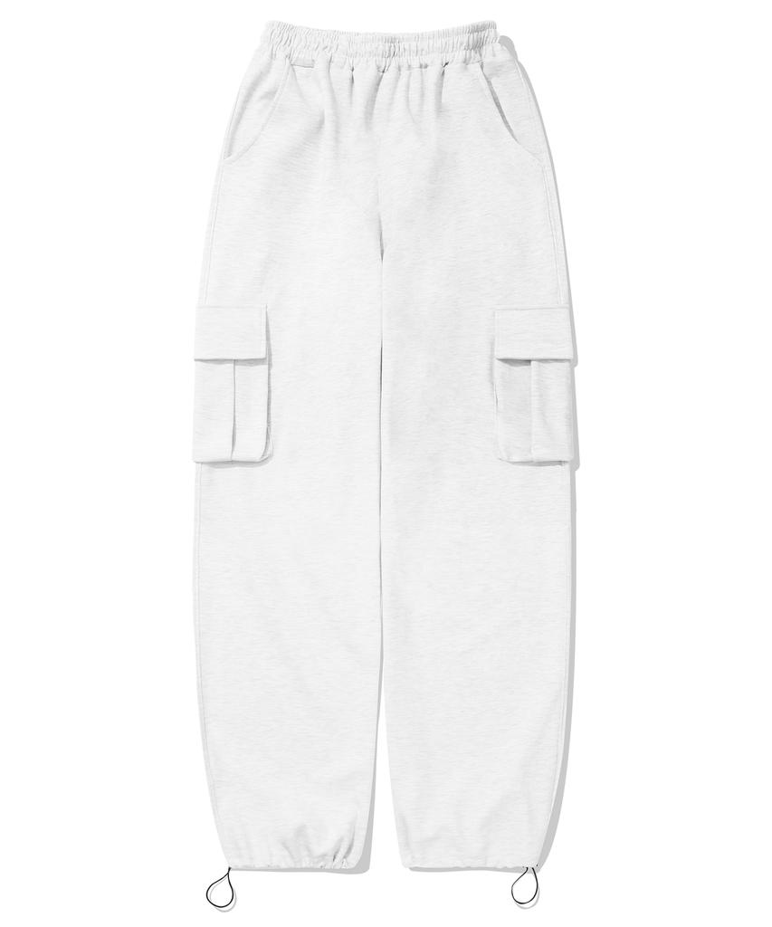 GAINSBORO Utility Cargo String Pants_White Melange