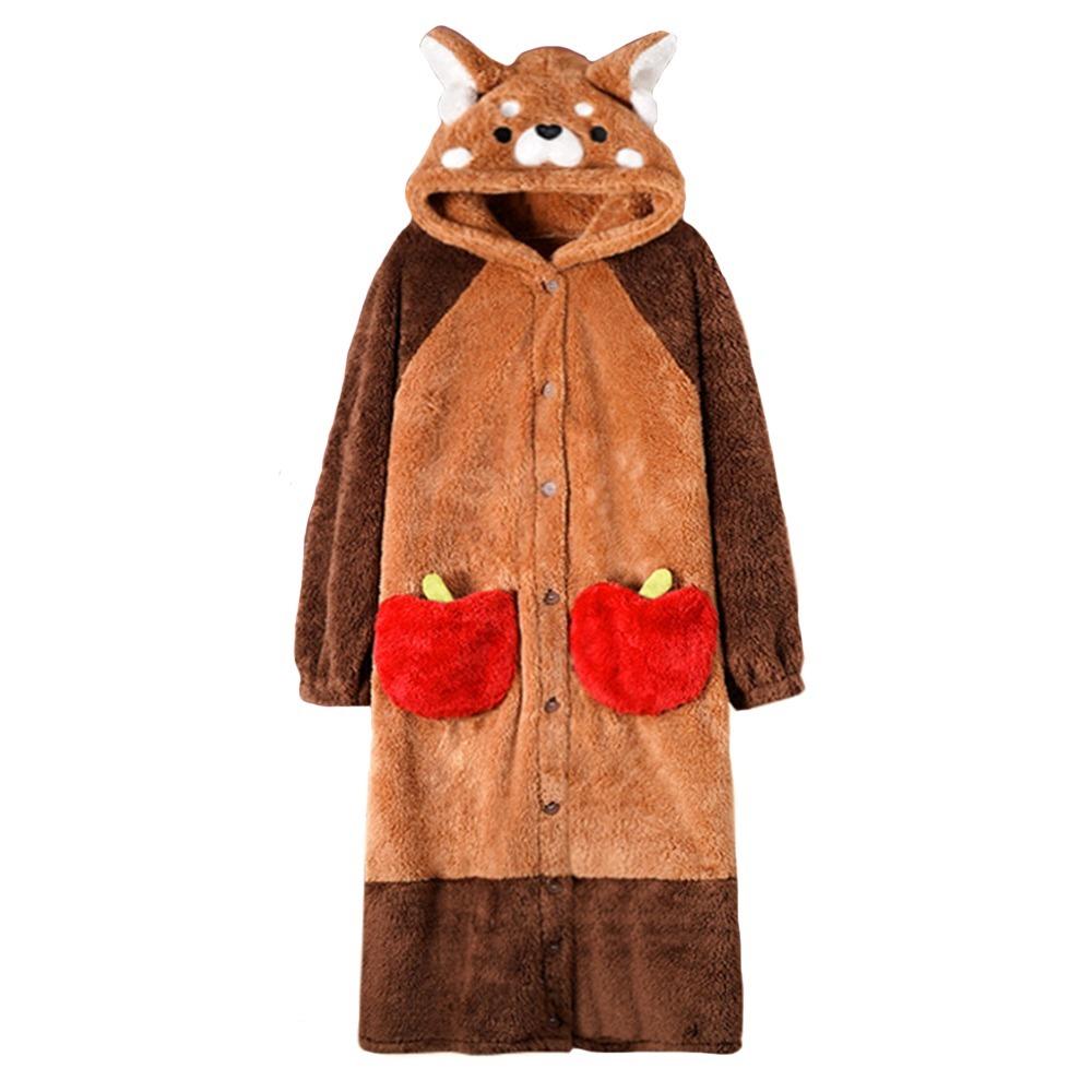 

Пижама Енот Халаты Комбинезон Фланелевый Плюшевый С Капюшоном Ночные Сорочки Костюмы для Косплея коричневый