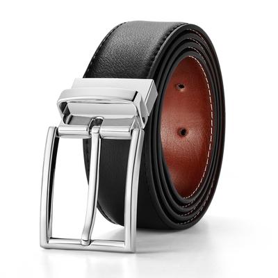 Four Seasons Available New Rotating Men'S Double Sided Leather Belt, Casual Needle Buckle Leather Belt