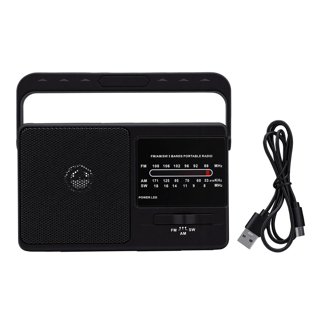 Portable Radio AM FM SW Compact Emergency Radio with Telescopic Antenna for Fishing Camping