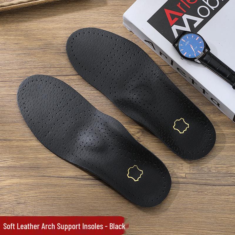 

EVA Orthopedic Insoles for Flat Feet - High Arch Support, Breathable, Sweat-Wicking, Anti-Odor PU Leather for Men & Women 37-38 чёрный