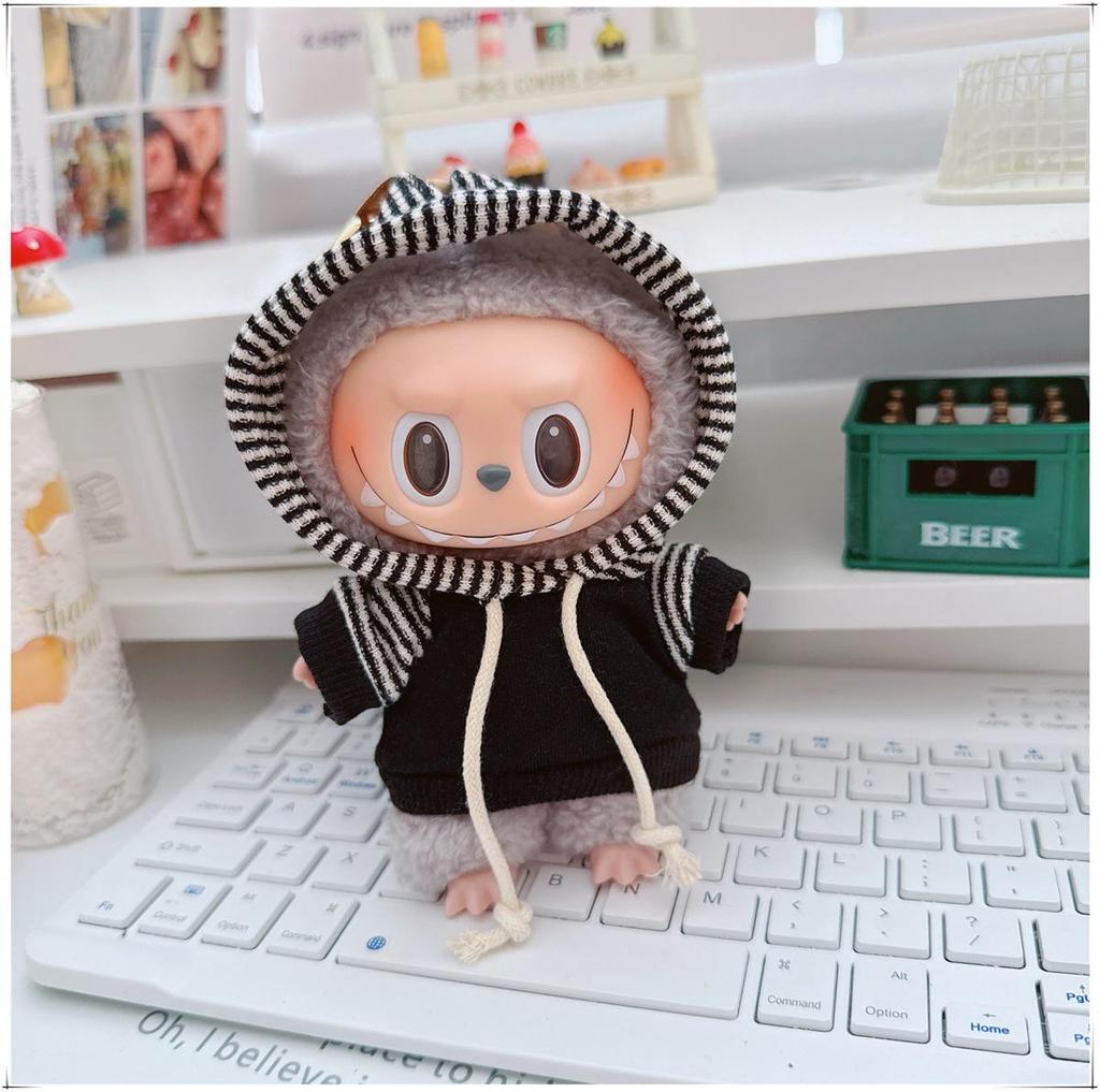 17cm Labubu Doll Vinyl Keychain: First & Second Gen Blind Box Clothes Collection