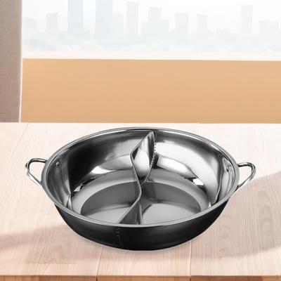 Unterteilter Topf aus Edelstahl für Familientreffen, Shabu-Kochen