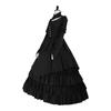 Medieval Gothic Black Dress for Women, Halloween Costume Cosplay Renaissance Renaissance Elegant Long Gown