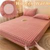 Winter Woolen Milk Velvet Thicken Fitted Sheet Very Warm Bed Mattress Cover Thick Quilted Protector Bed Pad Non-slip Mattress No Pillowcases
