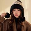 Thickened Bonnet Caps Warm Winter Hat with Pompon Fashion Women's  Beanies  Autumn Winter