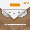 10Pcs Universal Furniture Corner Connector Stainless Steel Angle Corner Brackets For Cabinet Drawer