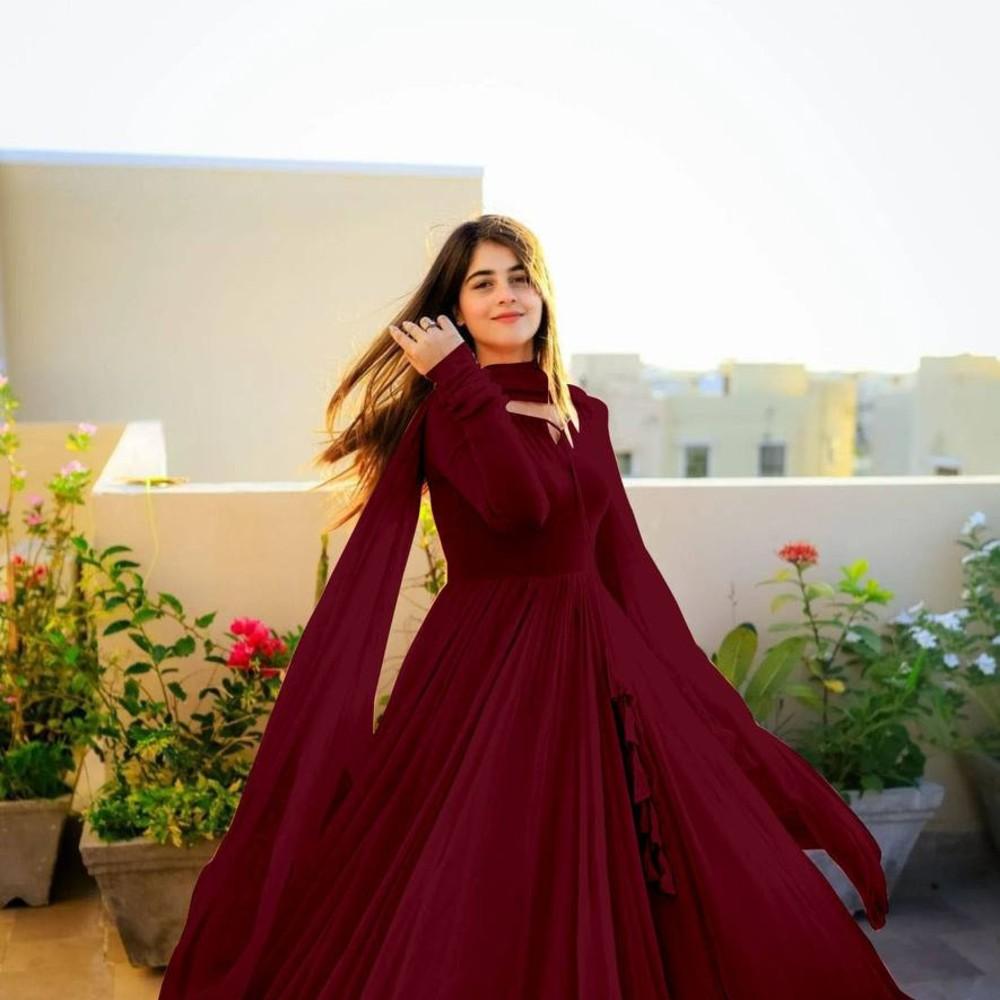 Flaired Gown with Duptta for Girl and Woman