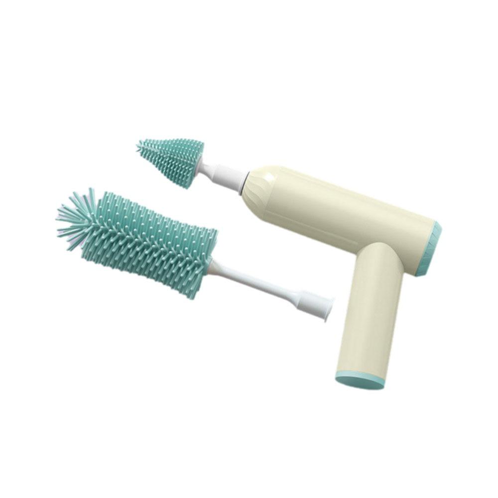 

Silicone Brush Baby Bottle Straw Cleaner Baby Pacifier Straw Brush for Feeding Baby Bottles бежевий