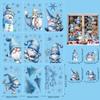 9Pcs Glue Free Cartoon Christmas Wall Sticker Snowflakes Snowman Wallpaper Removable Waterproof Decor Mural Decals New Year