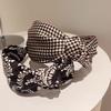 Sweet Check Flower Lattice Non Slip Grid Hairbands Korean Head Wrap Women Hair Hoop Knot Headband