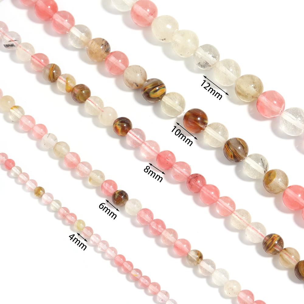 1 Strand 4/6/8/10/12mm Natural Stone Beads Watermelon Peel Round Loose Spacer Beads For Jewelry Making DIY Necklace Bracelets