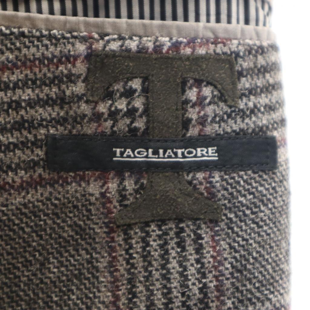 TAGLIATORE made in Italy Check Pattern wool blend tailored jacket 50 Gray Men's Used
