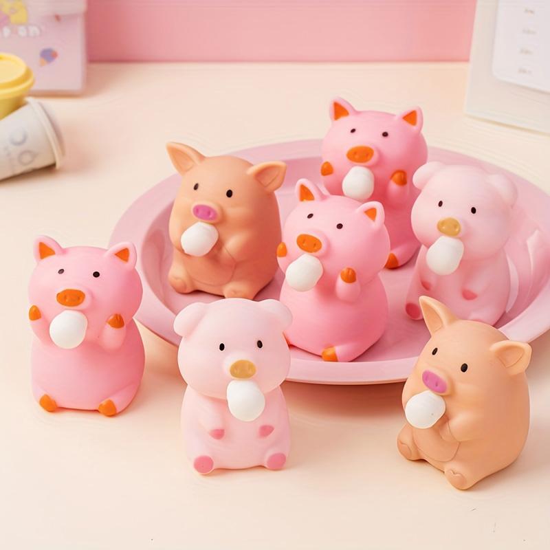 Cute Blow Bubble Pig Anti Stress Squishy Toys Animal Venting Ball Decompression Sensory Fidget Toy For Adults Kids Party Favors