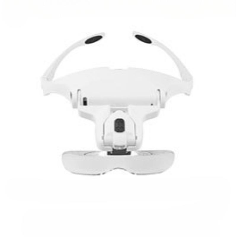 1Pc Head-mounted Magnifying Glass Five Different Magnification Lenses 2 LED Lights Maintenance Inspection