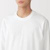 MUJI Jersey Knit Crew Neck Long Sleeve Size AB1L3A6S Men's T-Shirt, White, M,